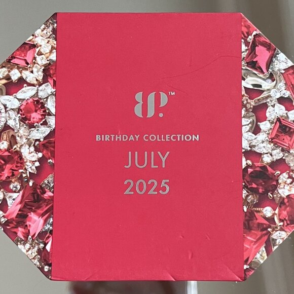 Bomb Party Necklace "RUBY BLISS" LC Ruby & Cz On Rhodium July Flower NK48929 NEW - Picture 2 of 3